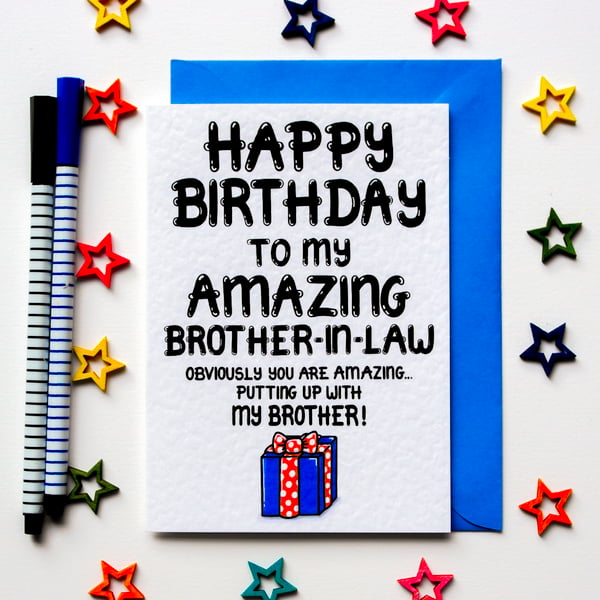 Funny Brother In Law Birthday Card For Brother's Husband 