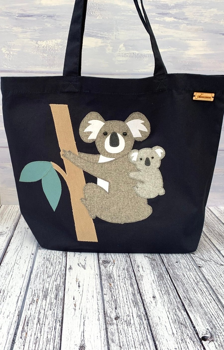 Koala Appliqué Organic Cotton Tote