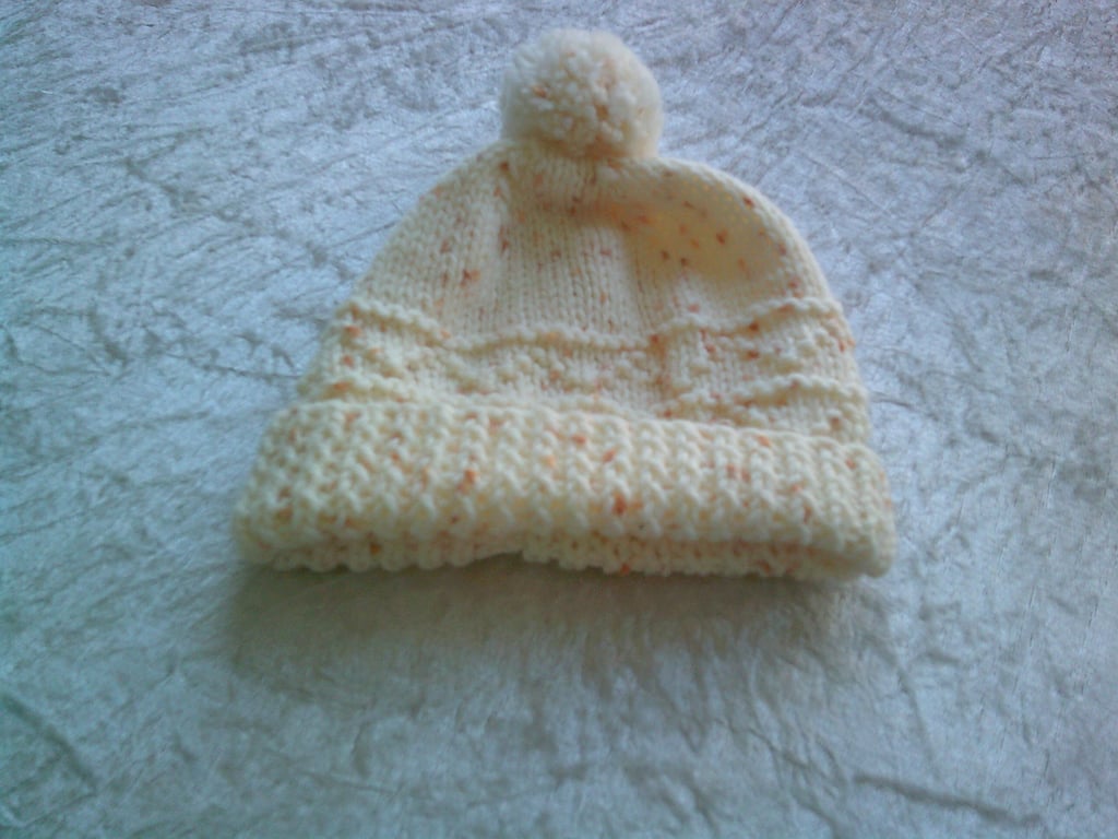 Cream Aran Bobble Hat