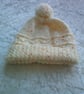 Cream Aran Bobble Hat - Image 1