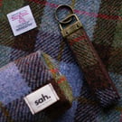 BrownTweed Key Ring, Handmade in Scotland,  Harris Tweed Fabric
