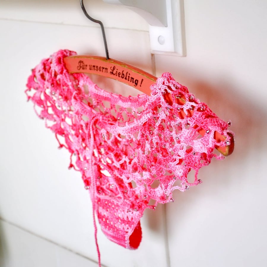 Funky Pink Lace Knickers - MADE TO ORDER