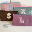 Monogrammed Pencil Case - Personalised Pen Pouch made from Cord