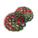 Handmade Lace Christmas Coasters - Set of Two