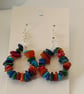 Colourful shell loop earrings - Image 2
