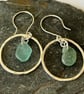Silver Sea Glass Hoop Earrings - Image 2