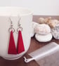 Red Isosceles Triangle Earrings - Image 5