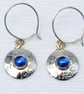 Handmade Turquoise sterling silver earrings. Embossed pattern, choice of stones. - Image 8