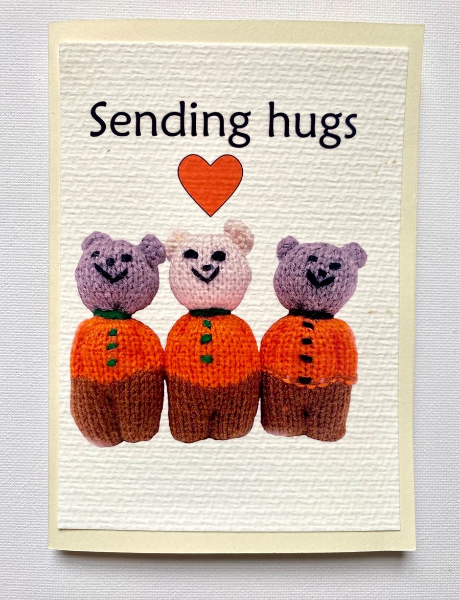 Sending hugs greetings card