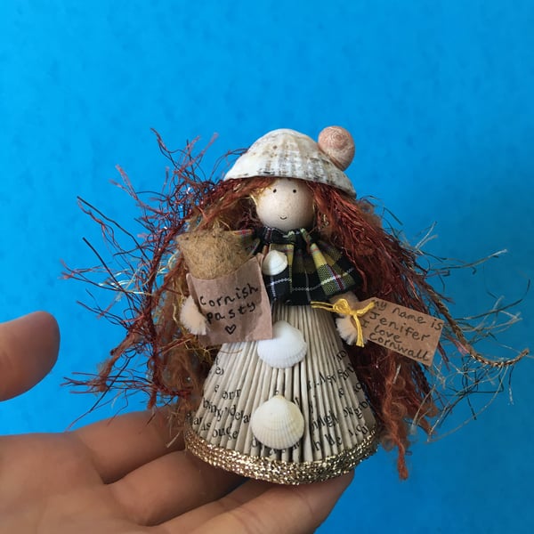 Seaside Cornish Tartan Little Fairy Person Decoration
