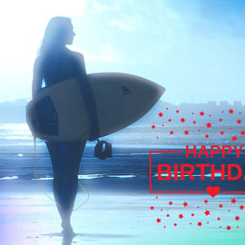 Happy Birthday Surfer Card A5