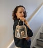 Wearable Textile Art Clutch – One of a Kind, The Girl with Blue Eyes - Image 5