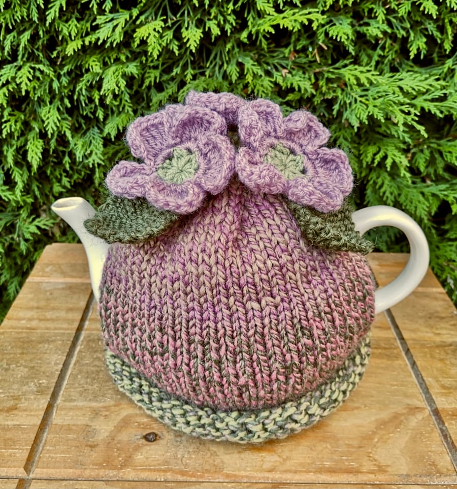 Large Floral Tea Cosy, 8 cup Crochet Flower Tea Cozy