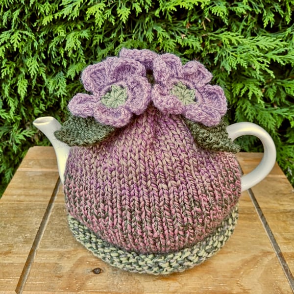 Large Floral Tea Cosy, 8 cup Crochet Flower Tea Cozy