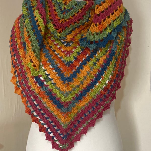 Eyelet Shawl Triangle Scarf 