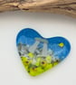 Standing Stones and Flowers Fused Glass Heart - Image 2