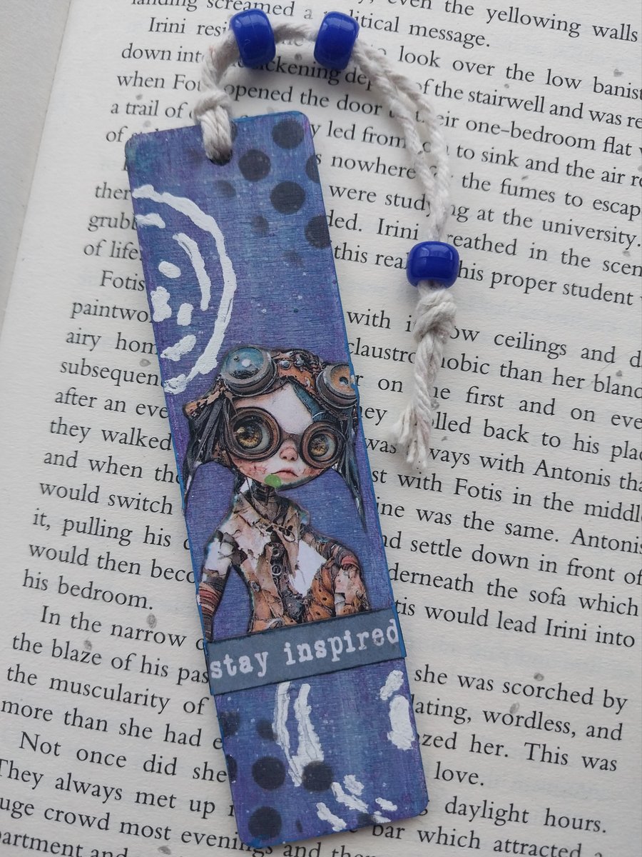 "Stay Inspired" wooden bookmark