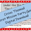 Circus Themed Secret Mission - Escape Room for Kids, Printable Party Game