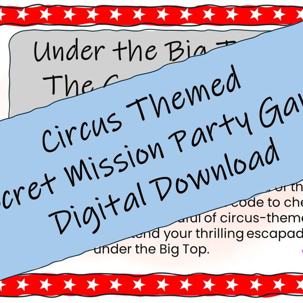 Circus Themed Secret Mission - Escape Room for Kids, Printable Party Game