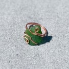 Wire Wrapped Scottish Sea Glass Ring (Size U)