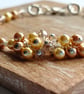 Golden Harvest - Handcrafted Gold Pearl & Crystal Cluster Bracelet  - Image 1