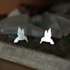 Eco Silver Delicate handmade hummingbird earrings