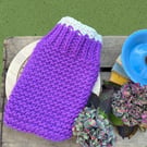 Hand knitted merino wool hot water bottle 