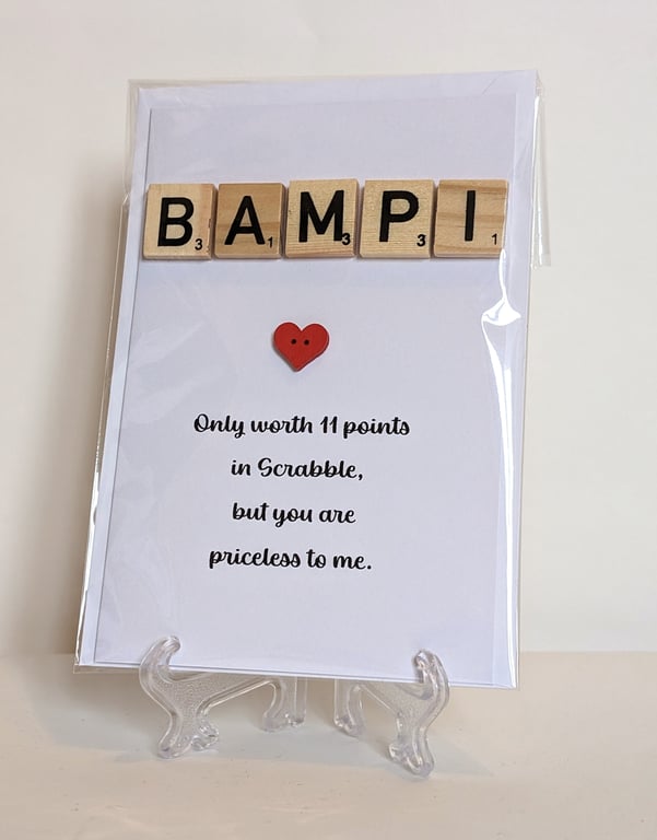 Bampi only worth 11 points in Scrabble greetings card