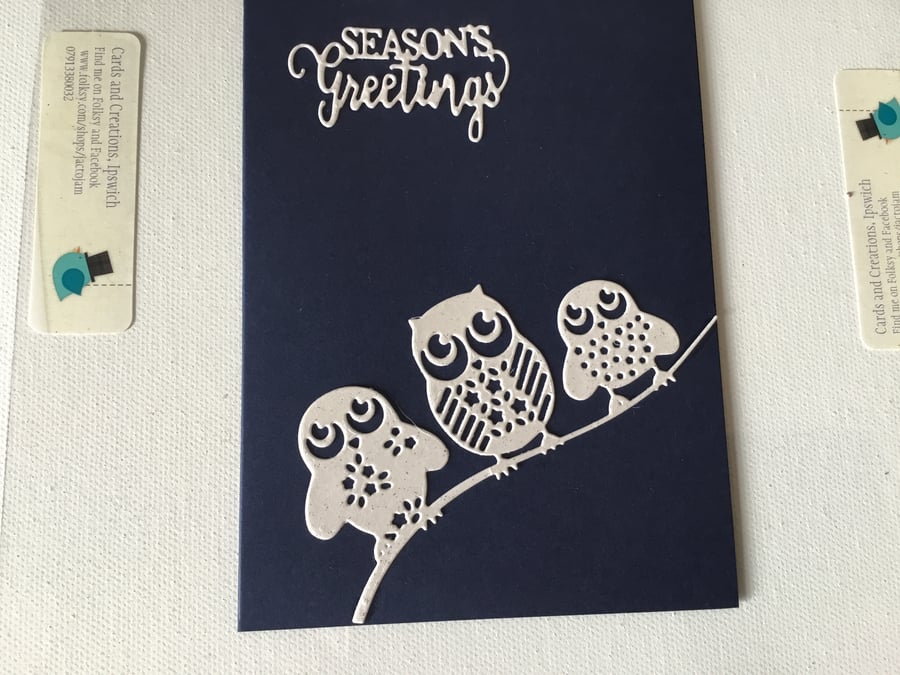  Christmas card. Owls. Christmas. CC688