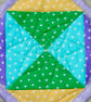 Coaster Set - four coasters with Green, Yellow, Blue and Purple stars fabric. - Image 4