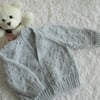 16" Baby Boys Grey Knots V Neck Cardigan