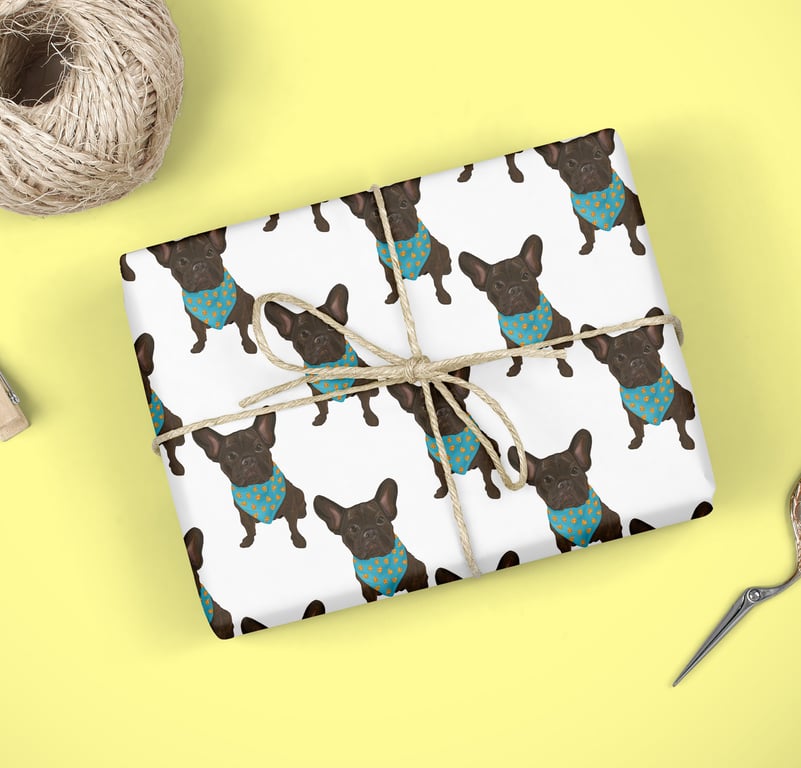 French Bulldog wrapping paper