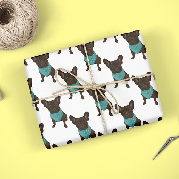 French Bulldog wrapping paper