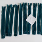 Zip, zips, Pack of 10 teal 8" zips,  teal, zip, 8" zip, 20 cm zip, nylon zip, 