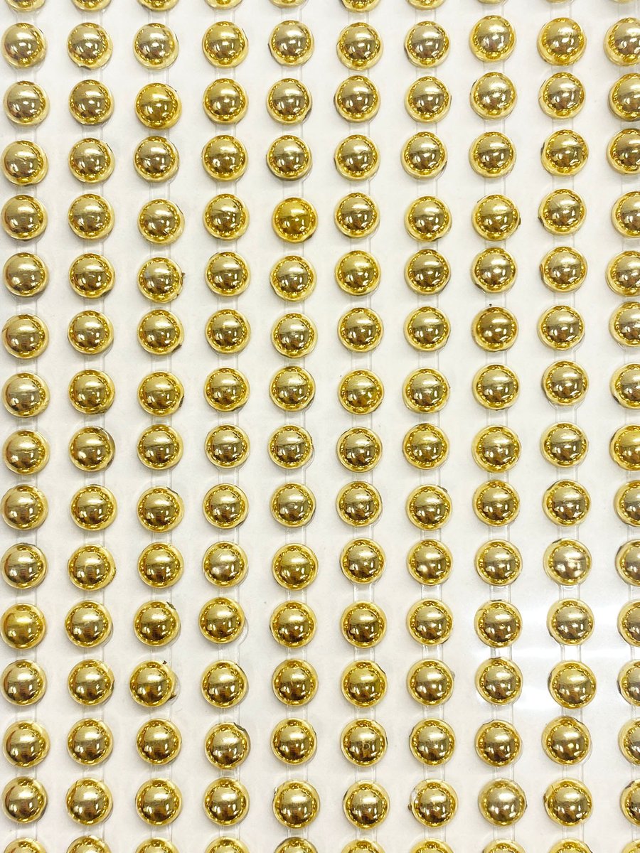 200 Self Adhesive Pearls 6mm Beautiful Small Round METALLIC GOLD