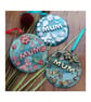 Handmade Fused Glass 3D Mum Round Floral Hanging Picture Decoration - Suncatcher - Image 1