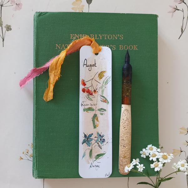 Hand drawn bookmark  'august'
