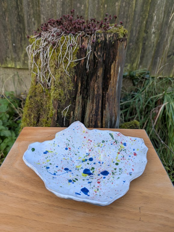 Handmade stoneware Funky plate