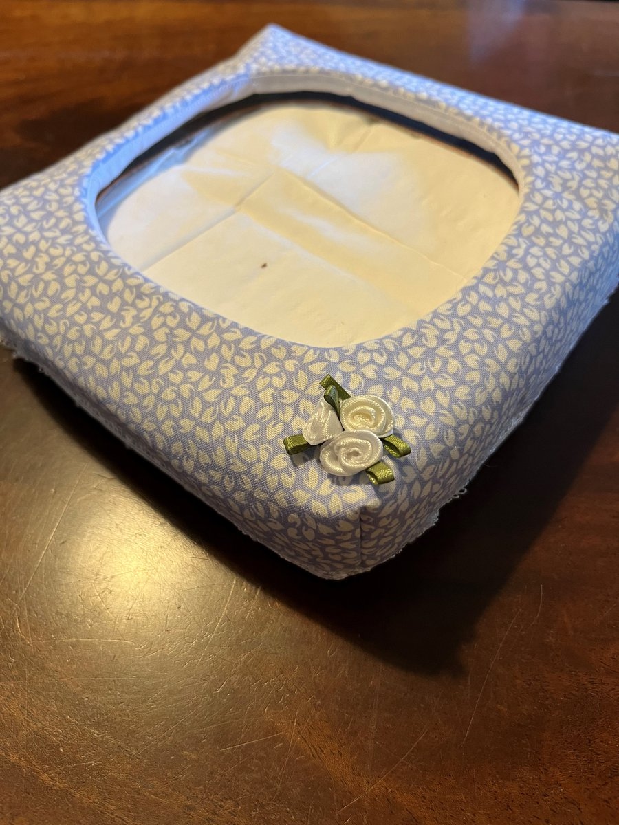 Unique tissue box covers, quilted with an easy tissue access top.