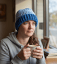 Crocheted Freestyle Flat Top Beanie Hat - Image 6