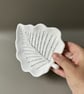 White Leaf Shaped Tray with Silver Leaf - Image 3