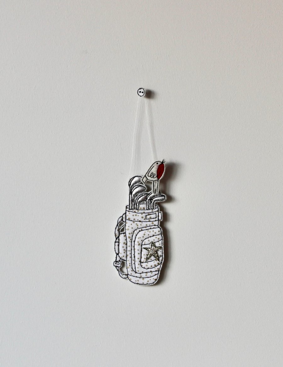 'Golf Bag and Robin' - Hanging Decorations
