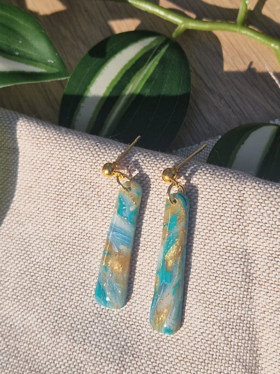 Polymer Clay Earrings: Shoreline 
