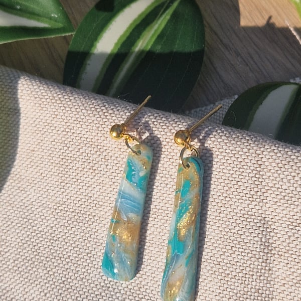 Polymer Clay Earrings: Shoreline 