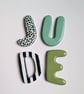 Handmade Clay Name Sign - Custom Nursery Wall - Bubble Letters for Kids Room