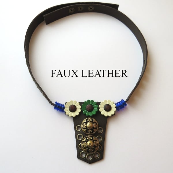 JOHN LENNON TALISMAN NECKLACE - FAUX LEATHER