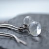 Crystal quartz and sterling silver handmade earrings