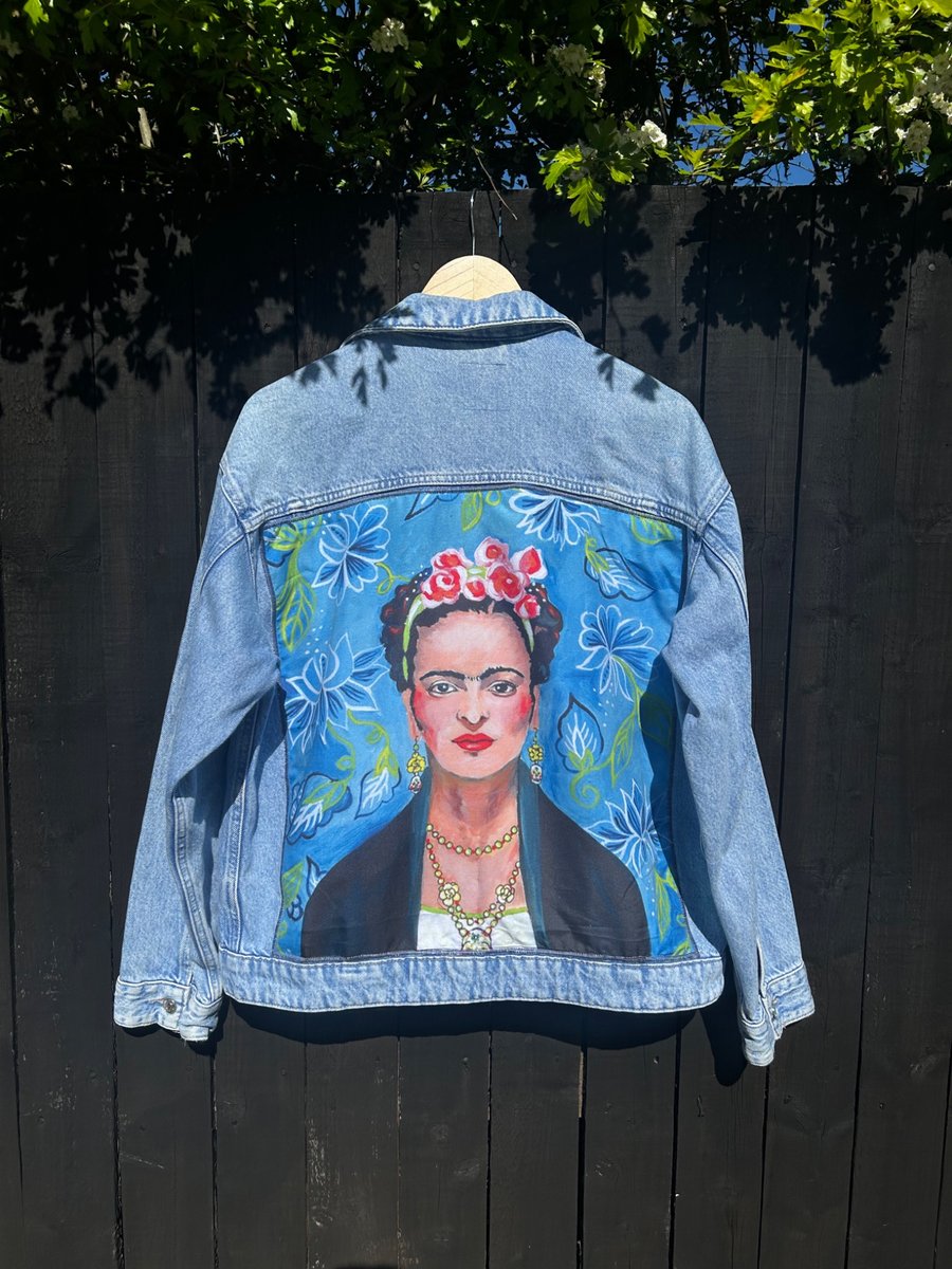 Frida Kahlo denim jacket Size 14