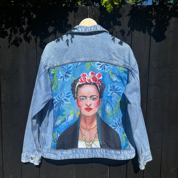 Frida Kahlo denim jacket Size 14