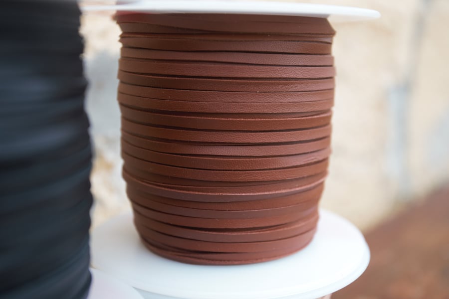 Kangaroo Leather Lace 3mm premium quality Whiskey 1m